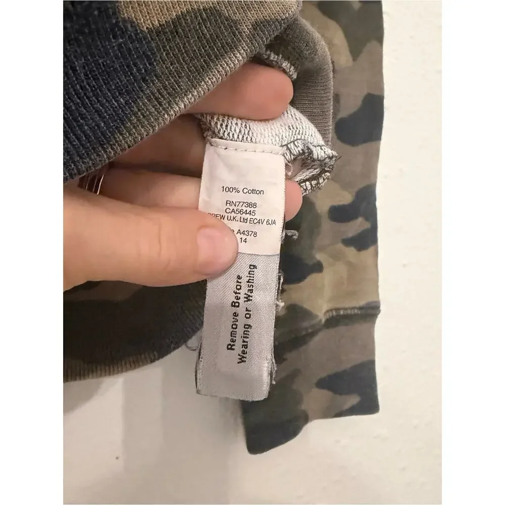 J. Crew Olive & Black Camo Pullover